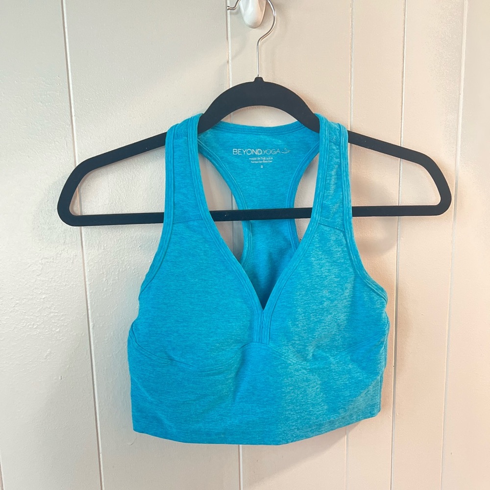 Beyond Yoga Blue Glow Crop Bra/Tank